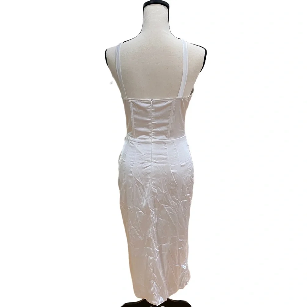 Deep V Cami Strap Corset Midi Dress - Picture 3 of 4